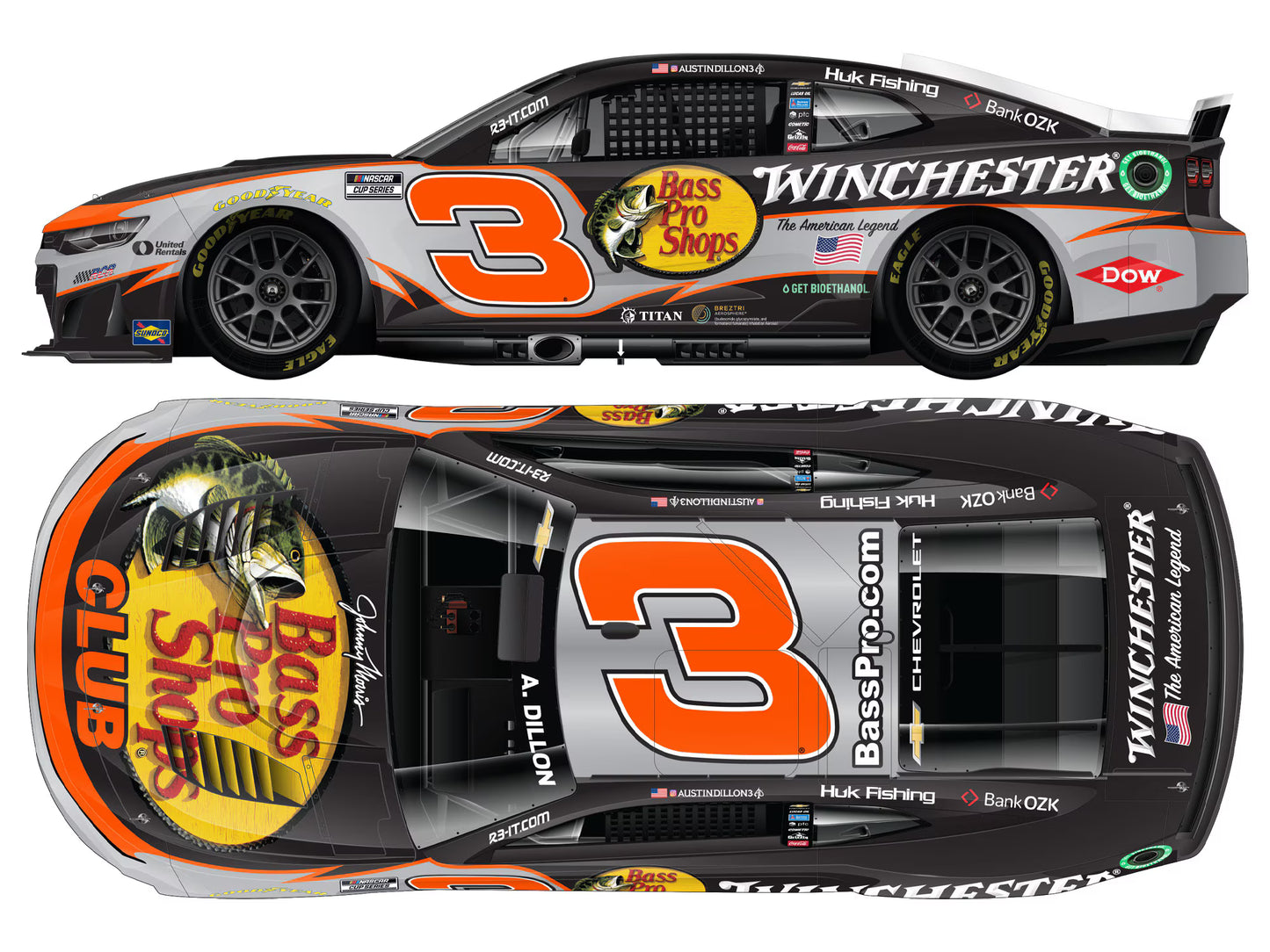 AUSTIN DILLON 2026 BASS PRO SHOPS/WINCHSTER 1:64 ARC DIECAST