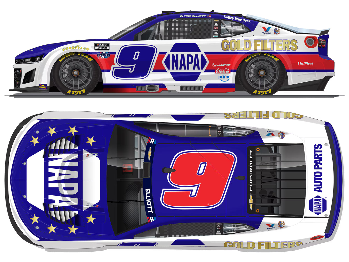 CHASE ELLIOTT 2026 NAPA GOLD FILTERS PATRIOTIC 1:24 ARC DIECAST