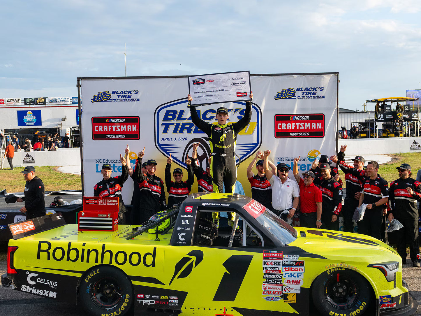COREY HEIM 2026 ROBINHOOD ROCKINGHAM RACE WIN 1:24 ARC DIECAST