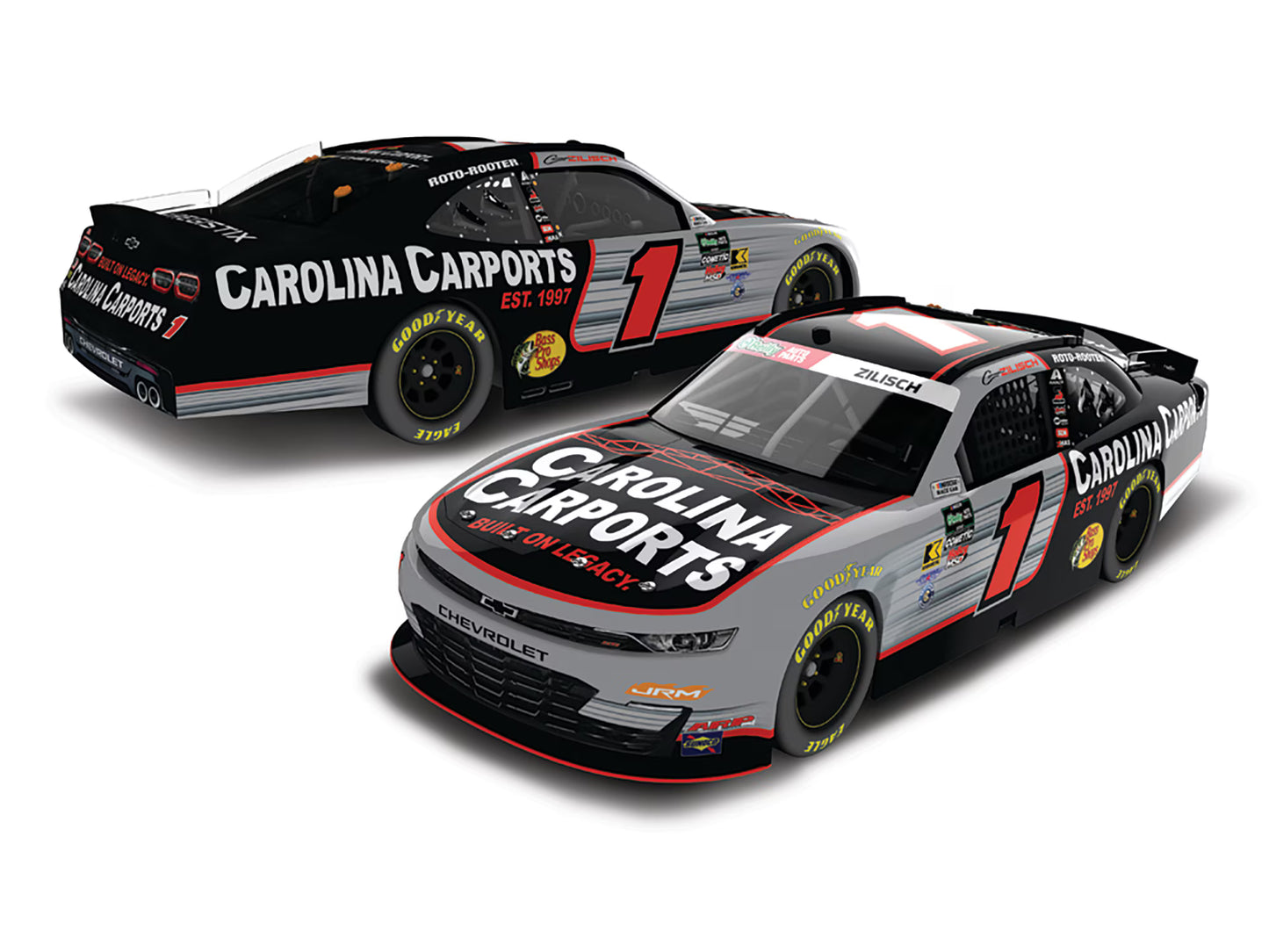 CONNOR ZILISCH 2026 CAROLINA CARPORTS 1:24 COLOR CHROME ARC DIECAST