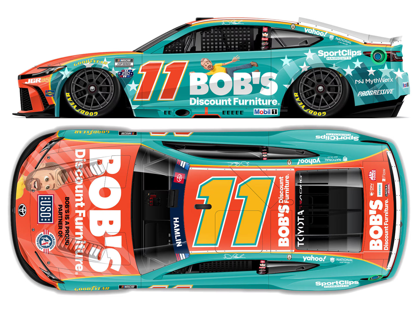 DENNY HAMLIN 2026 BOB'S DISCOUNT FURNITURE PATRIOTIC 1:64 ARC DIECAST