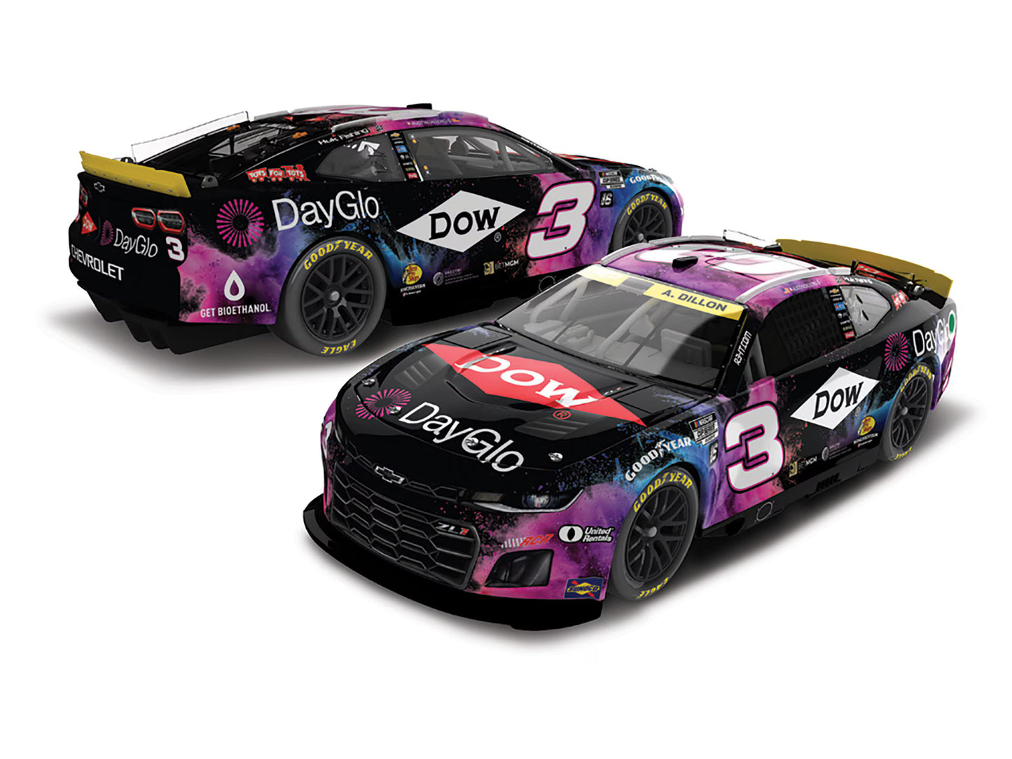 AUSTIN DILLON 2025 DOW DAYGLO 1:24 ARC DIECAST