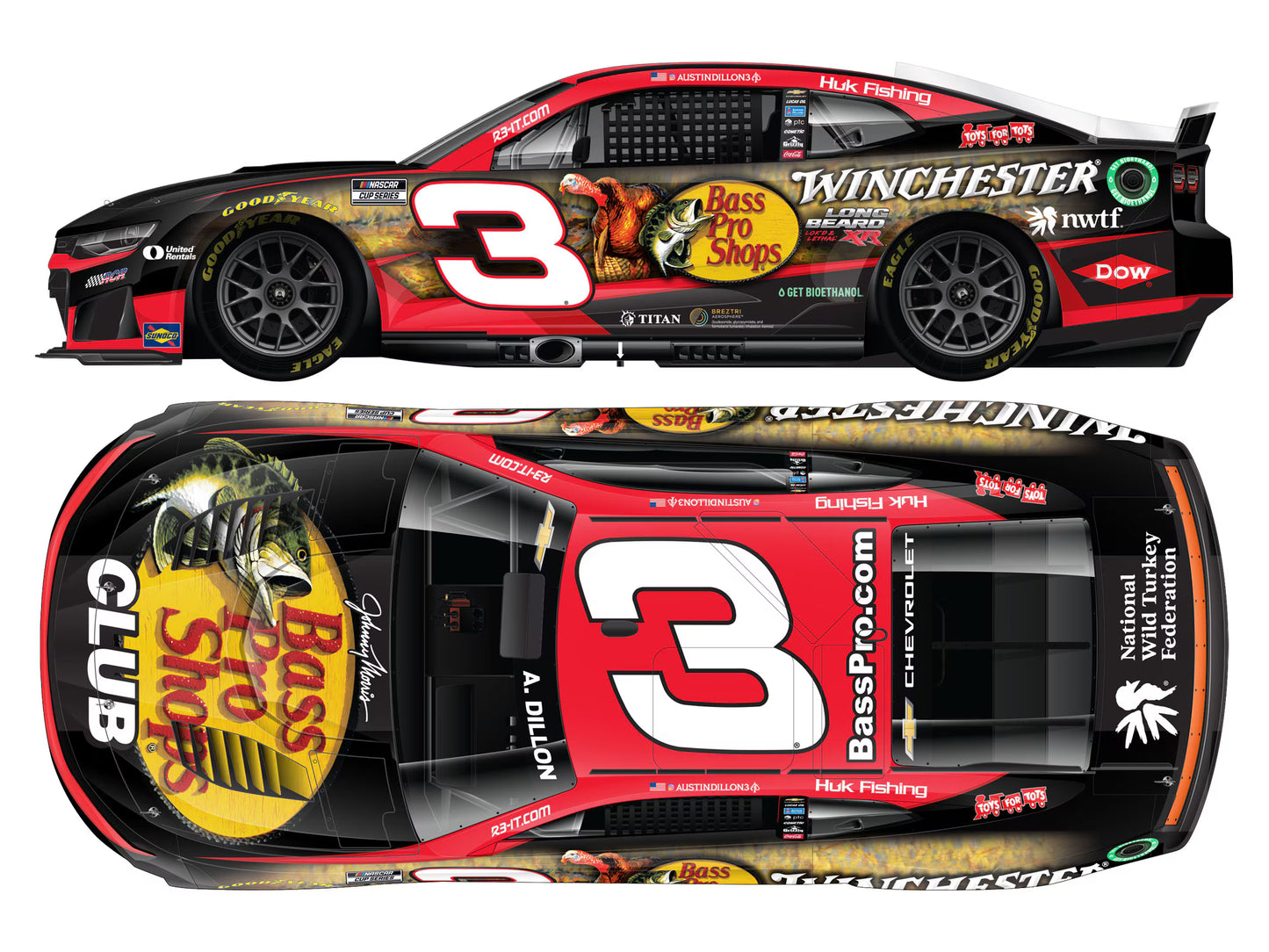AUSTIN DILLON 2026 BASS PRO SHOPS / WINCHESTER LONG BEARD XR 1:64 ARC DIECAST
