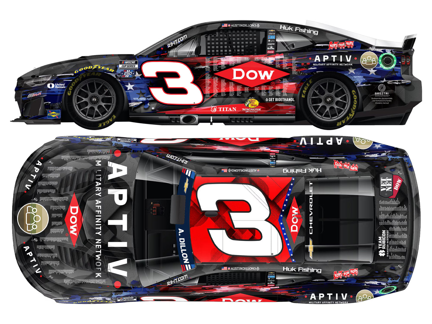 AUSTIN DILLON 2026 DOW SALUTES TO VETERANS 1:64 ARC DIECAST