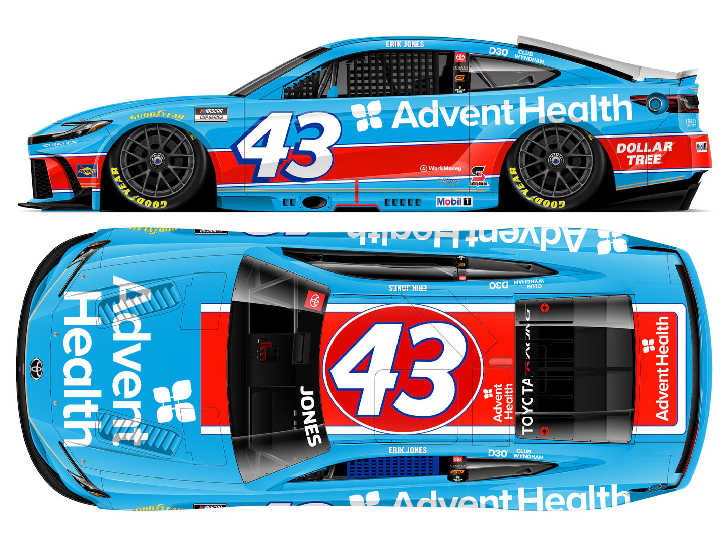 ERIK JONES 2026 ADVENTHEALTH THROWBACK 1:24 ARC DIECAST