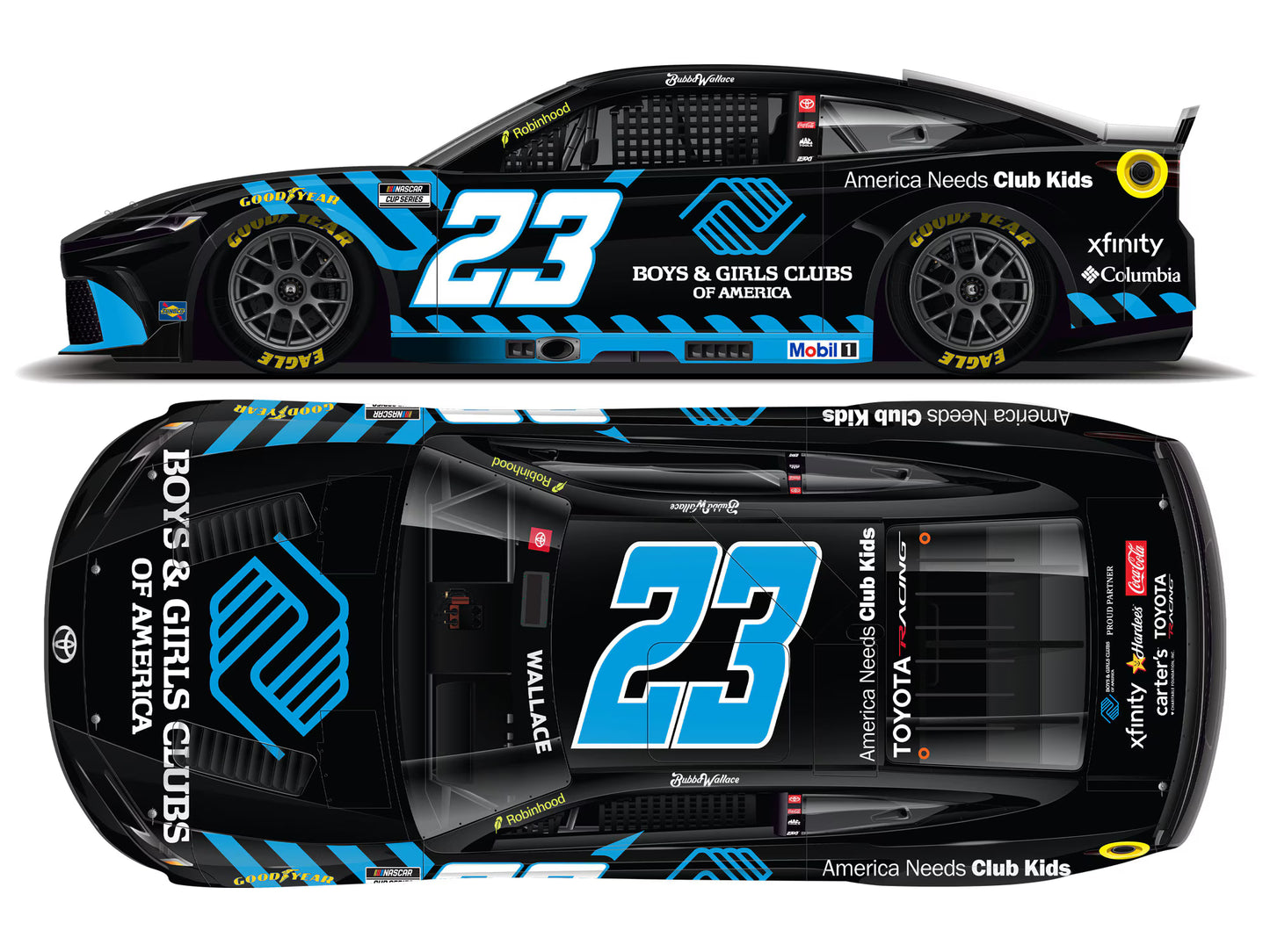 BUBBA WALLACE 2026 BOYS & GIRLS CLUBS OF AMERICA 1:24 COLOR CHROME ARC DIECAST