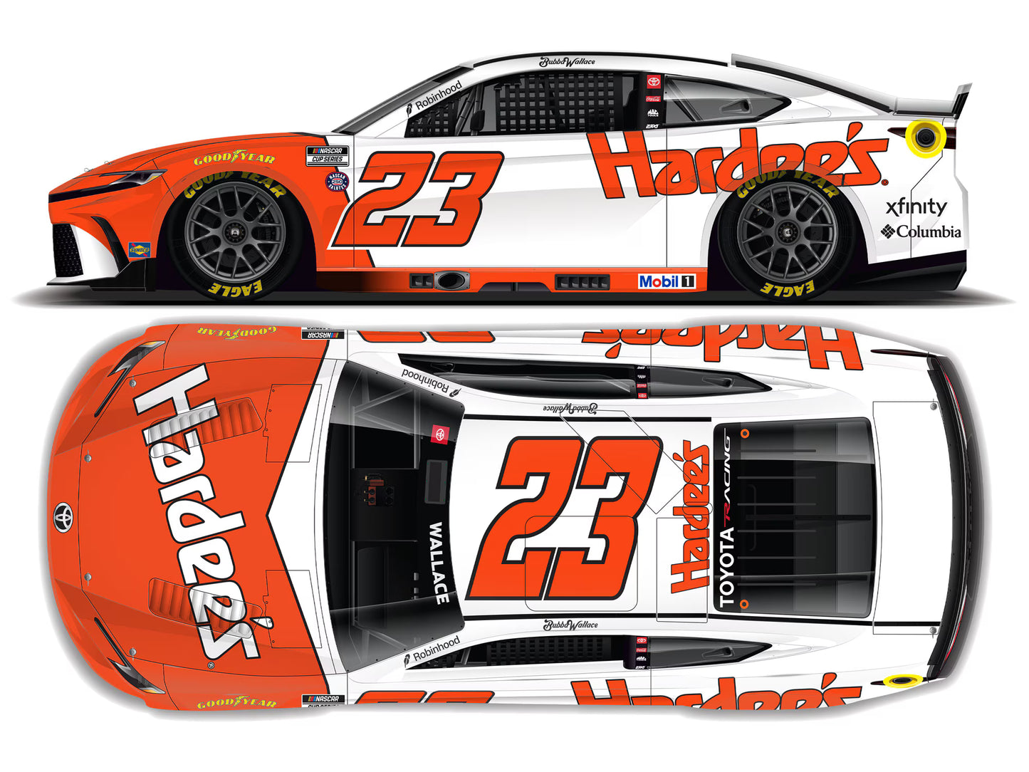 BUBBA WALLACE 2026 HARDEE'S FLASHBACK 1:24 ARC DIECAST