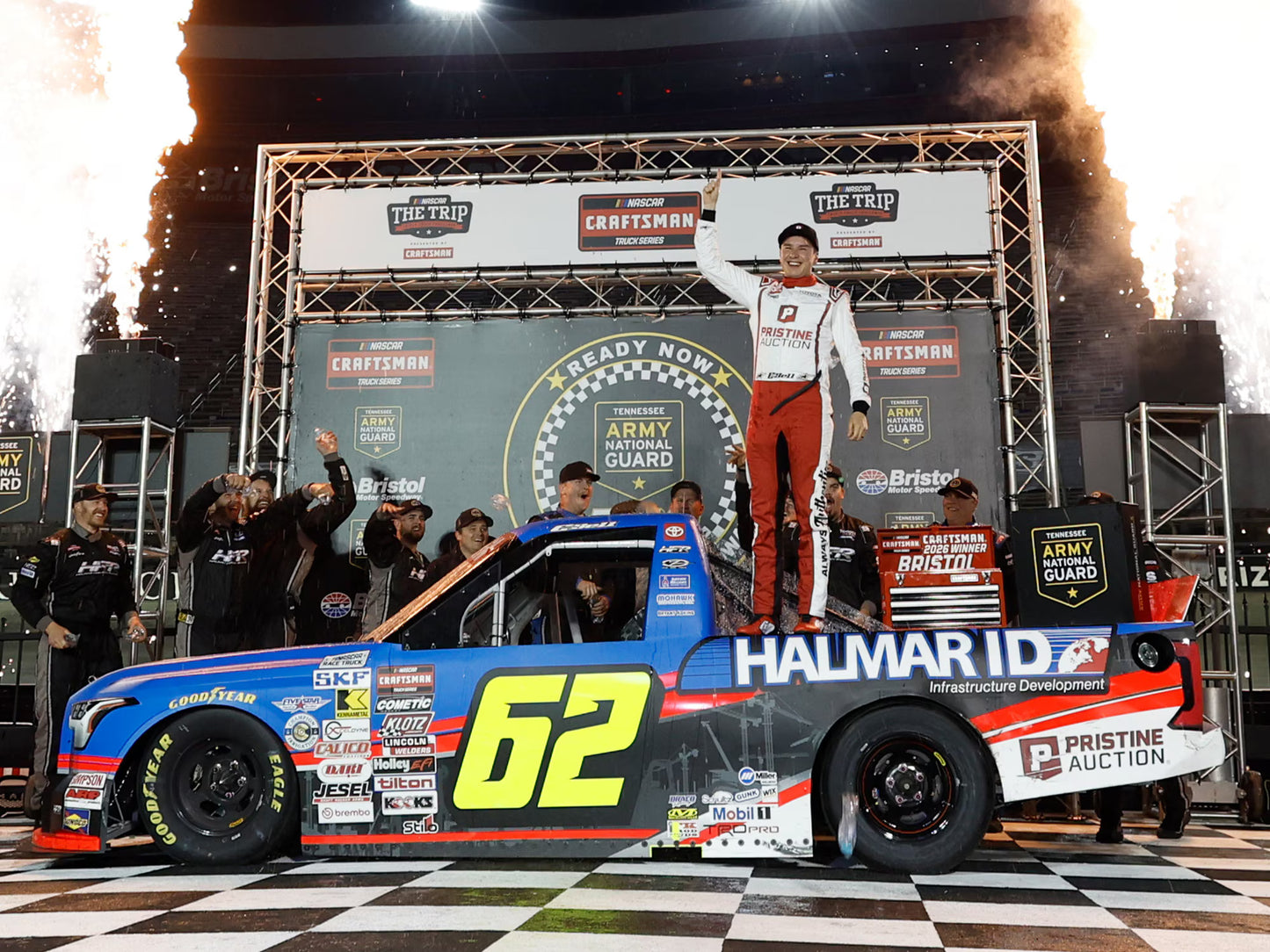 CHRISTOPHER BELL 2026 HALMAR INFRASTRUCTURE DEVELOPMENT BRISTOL RACE WIN 1:64 ARC DIECAST