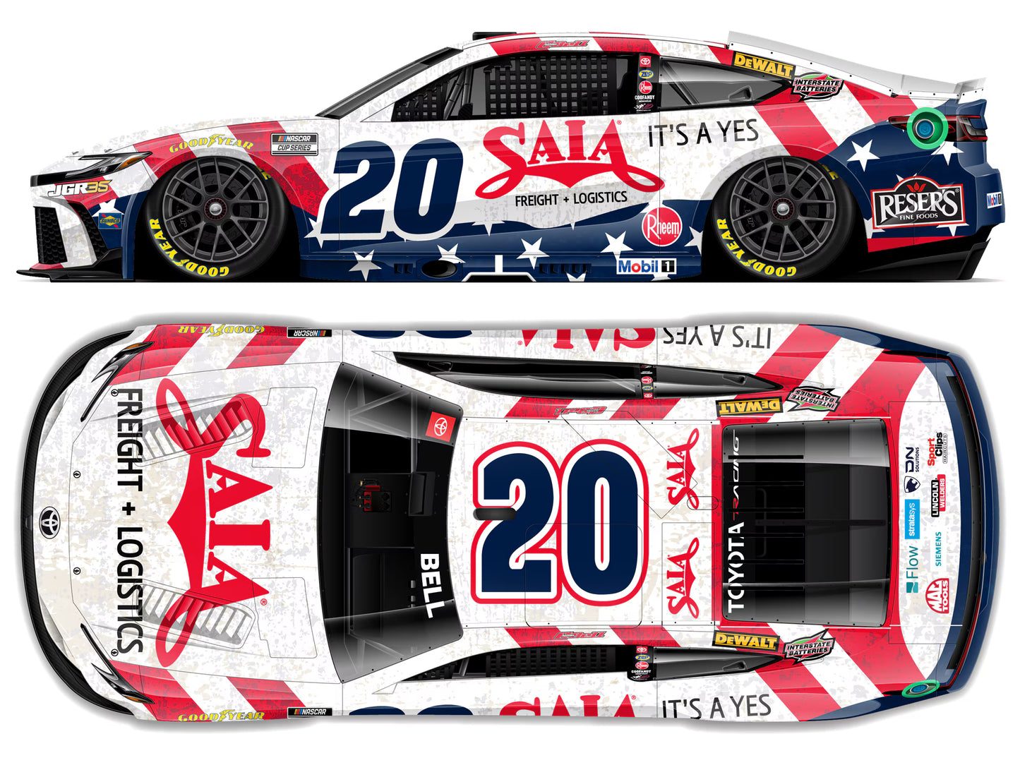 CHRISTOPHER BELL 2026 SAIA LTL PATRIOTIC 1:24 ELITE DIECAST