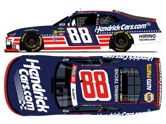 CHASE ELLIOTT 2026 HENDRICKCARS.COM PATRIOTIC 1:24 COLOR CHROME ARC DIECAST