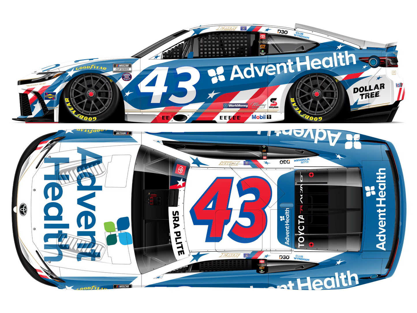 ERIK JONES 2026 ADVENTHEALTH PATRIOTIC 1:24 ELITE DIECAST