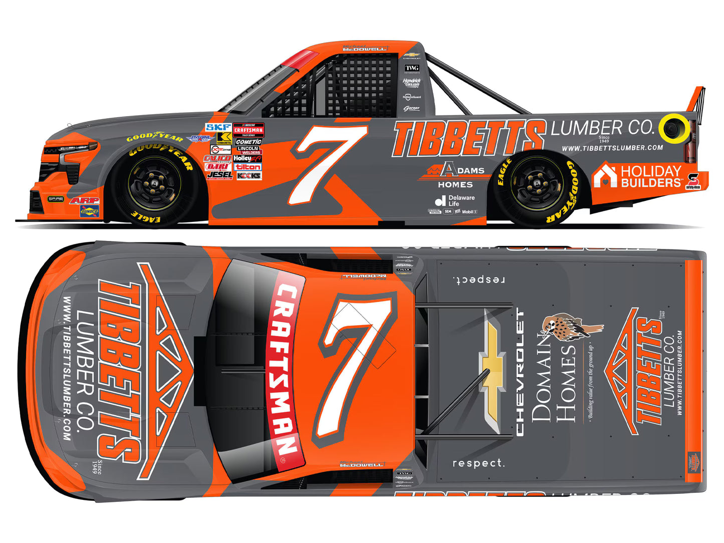 MICHAEL MCDOWELL 2026 TIBBETTS LUMBER 1:64 ARC DIECAST