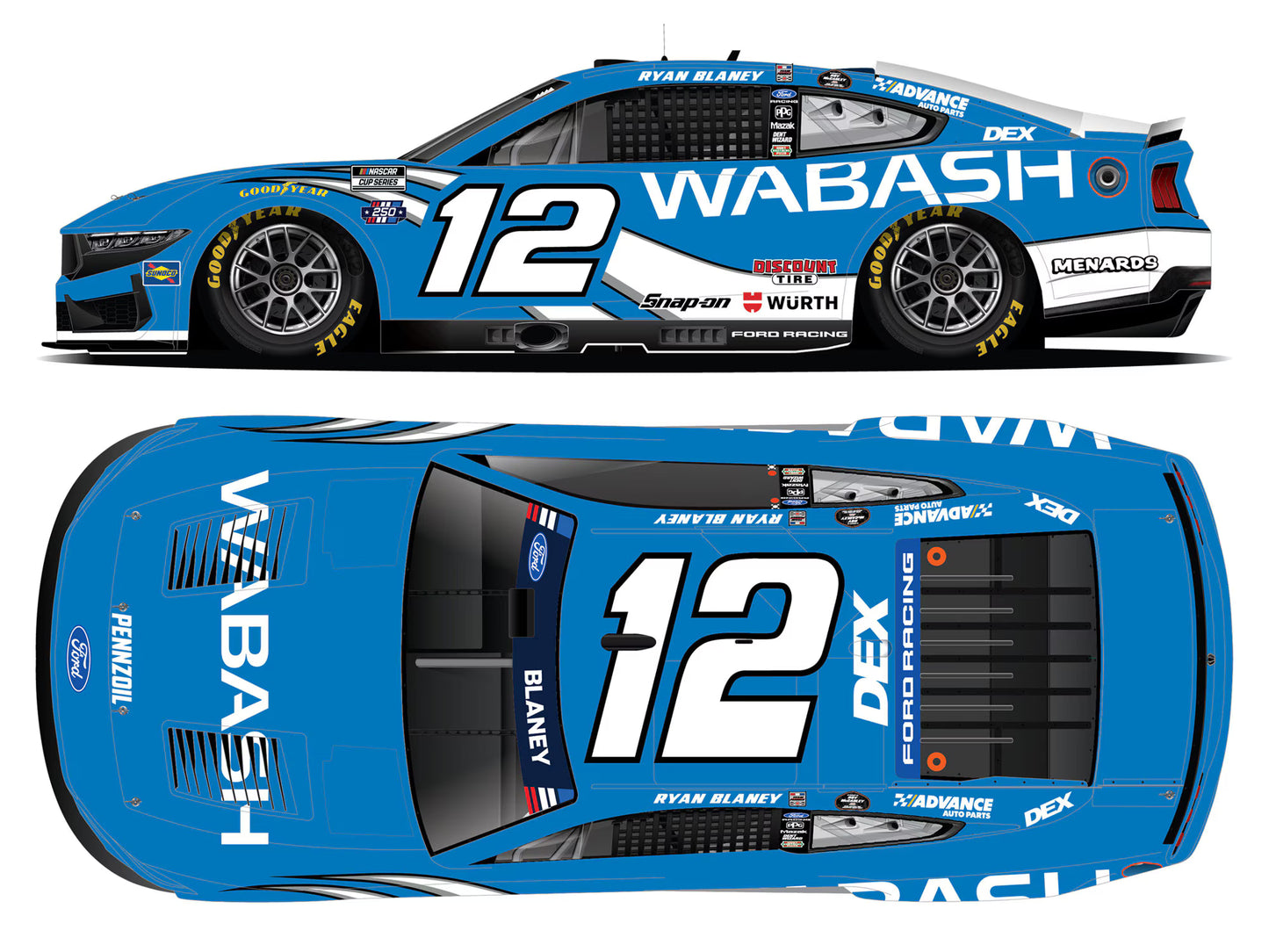 RYAN BLANEY 2026 WABASH 1:24 GALAXY COLOR ARC DIECAST