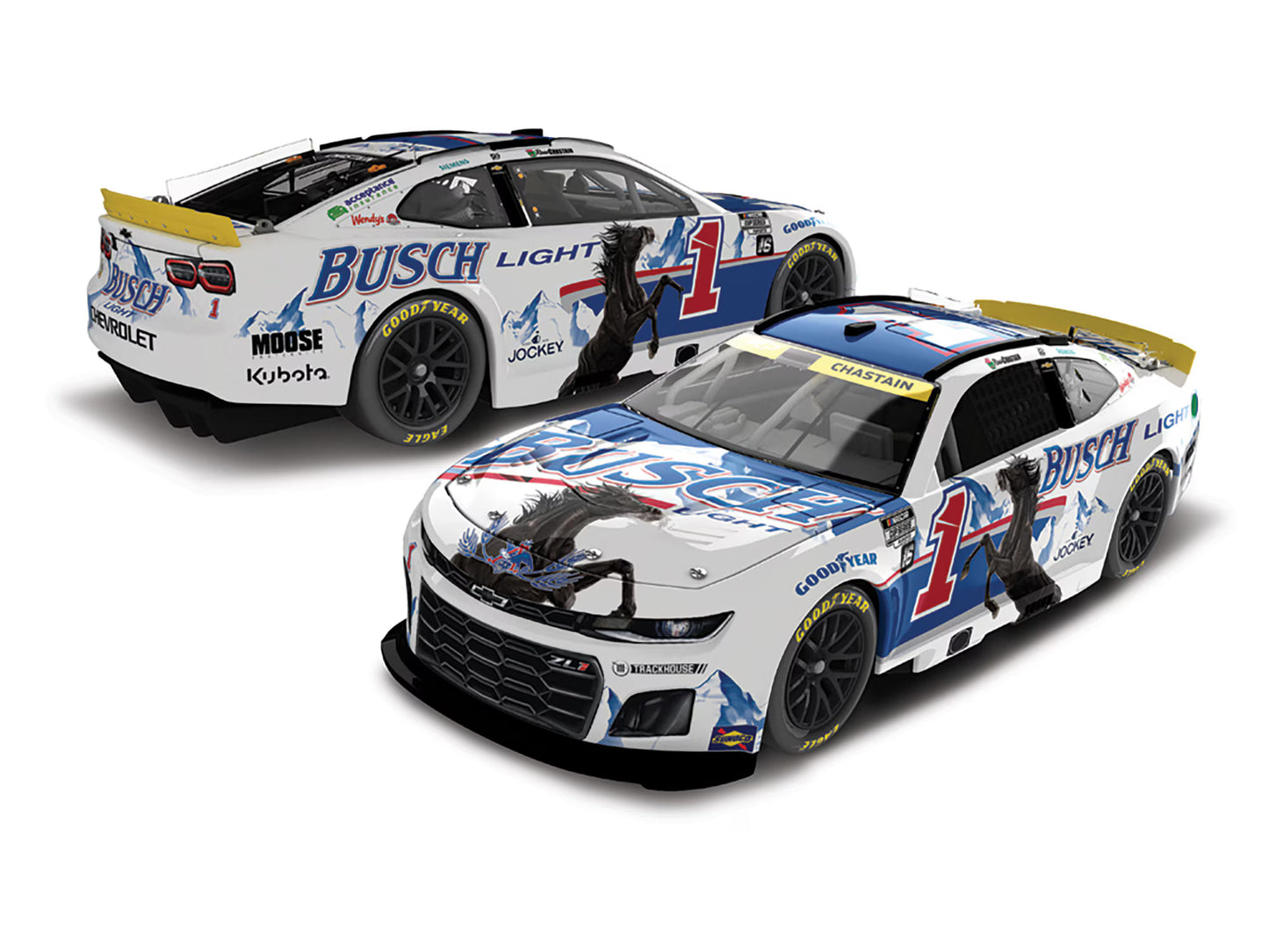 ROSS CHASTAIN 2025 BUSCH LIGHT RETRO 1:24 COLOR CHROME ARC DIECAST