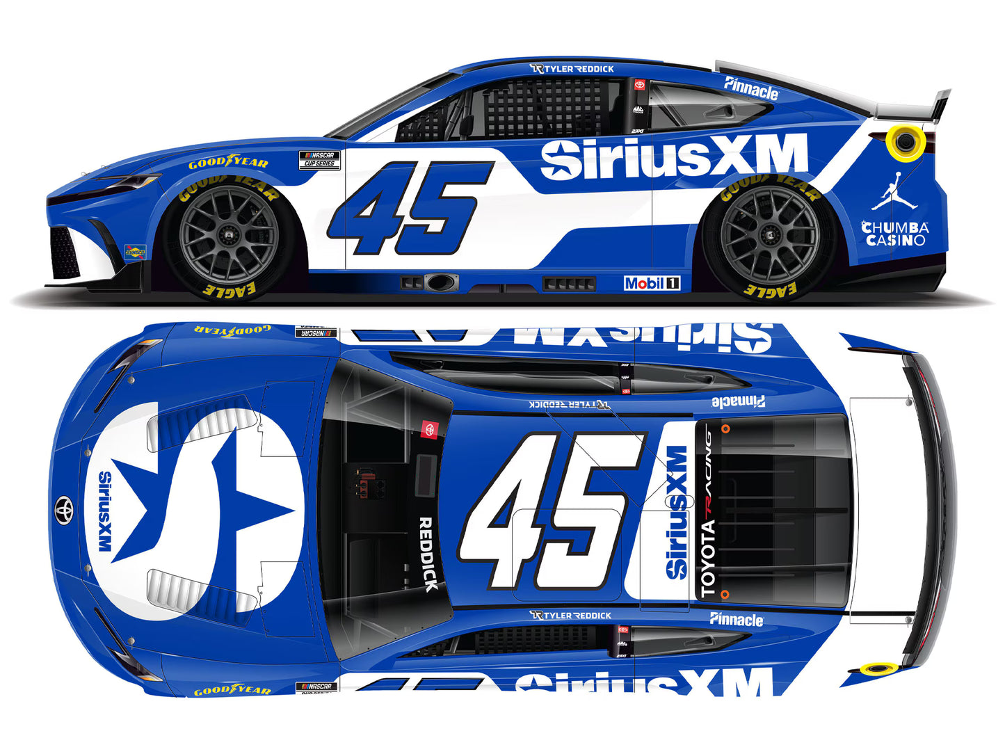 TYLER REDDICK 2026 SIRIUSXM 1:24 COLOR CHROME ARC DIECAST